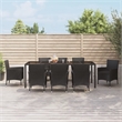 Bowery Hill Contemporary Powder-Coated 9 Piece Patio Dining Set in Black