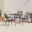 Bowery Hill E-Coated and Powder-Coated Garden Dining Set in Anthracite/Gray