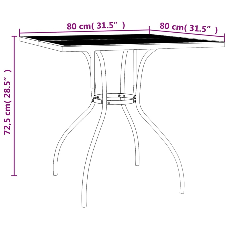 Bowery Hill E-Coated and Powder-Coated Garden Dining Set in Anthracite/Gray