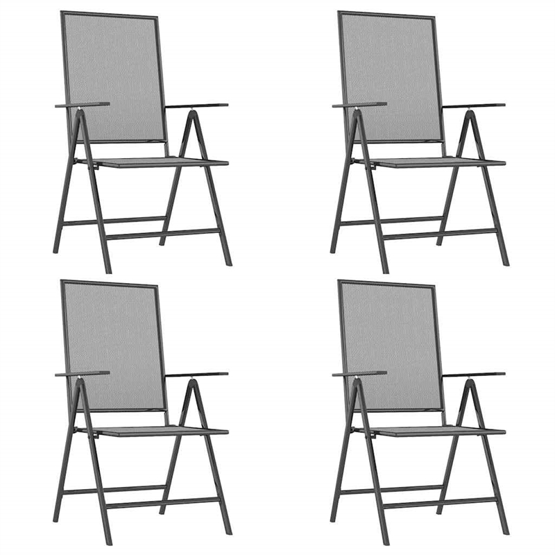 Bowery Hill Medium Height-Adjustable Garden Dining Set in Anthracite/Gray Steel