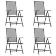 Bowery Hill Medium Height-Adjustable Garden Dining Set in Anthracite/Gray Steel