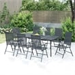 Bowery Hill Powder-Coated Steel Standard Garden Dining Set in Anthracite/Gray