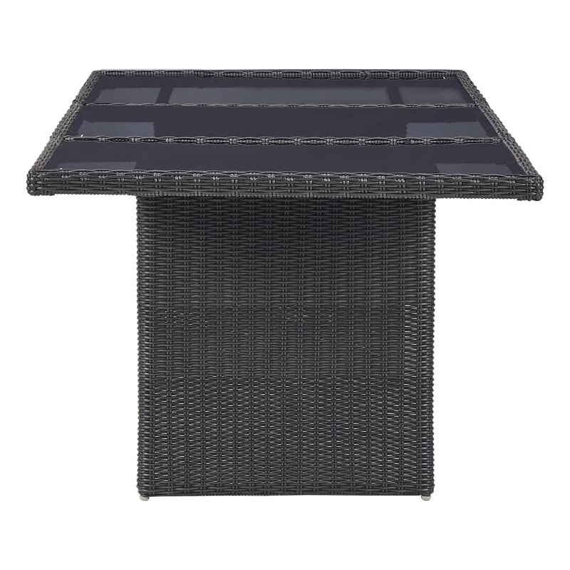 Bowery Hill Contemporary Outdoor Dining Set in Black and in Dark Gray