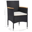 Bowery Hill Contemporary Weather-Resistant Dining Set in Black and in Brown