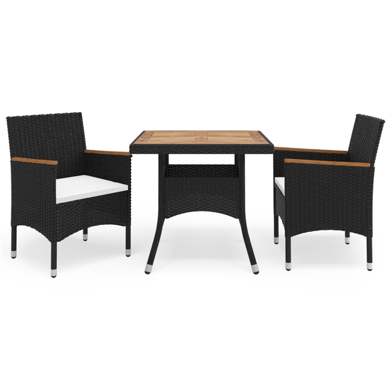 Bowery Hill Contemporary Weather-Resistant Dining Set in Black and in Brown