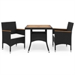 Bowery Hill Contemporary Weather-Resistant Dining Set in Black and in Brown