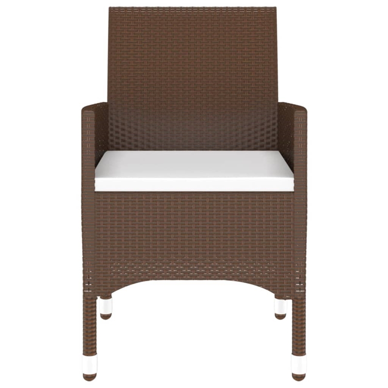 Bowery Hill Contemporary Garden Dining Set in Brown/Cream White