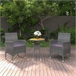 Bowery Hill Poly Rattan Medium Durable Garden Dining Set in Gray