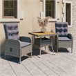 Bowery Hill Contemporary Poly Rattan Medium Garden Dining Set in Gray