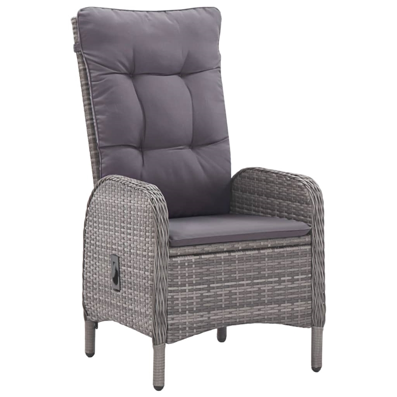 Bowery Hill Contemporary Poly Rattan Medium Garden Dining Set in Gray