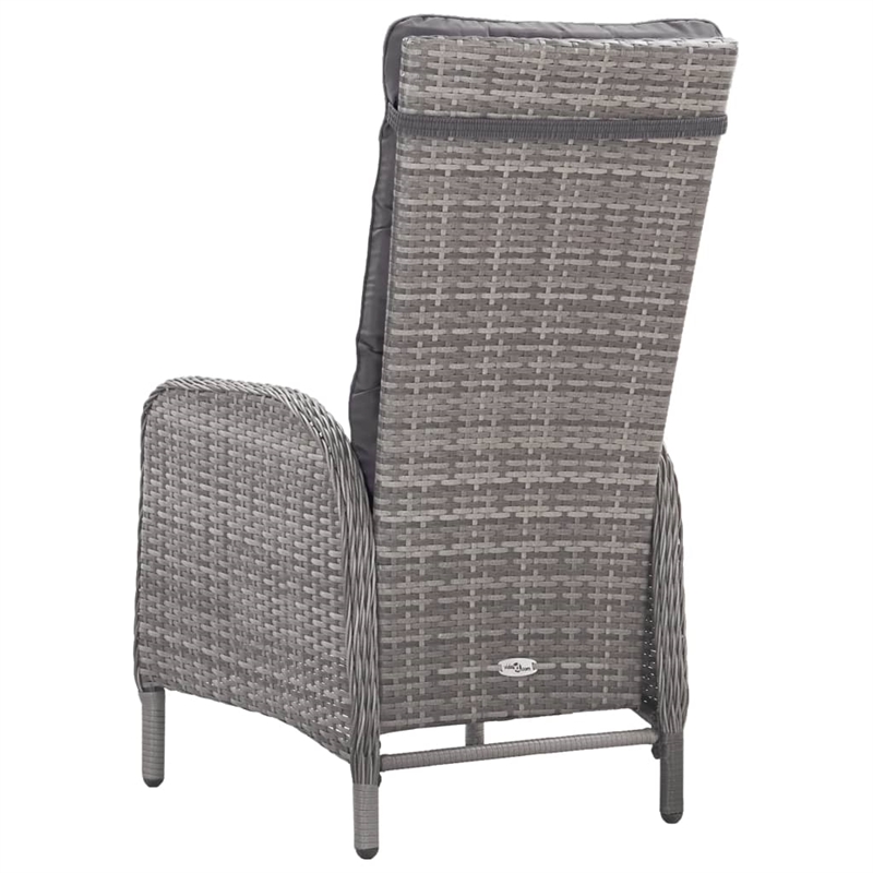 Bowery Hill Contemporary Poly Rattan Medium Garden Dining Set in Gray
