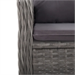 Bowery Hill Contemporary Poly Rattan Medium Garden Dining Set in Gray