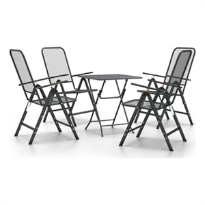Bowery Hill Contemporary Garden Dining Set in in Anthracite/Gray