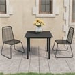 Bowery Hill PVC Rattan/Powder-Coated Steel Standard Dining Set in Black