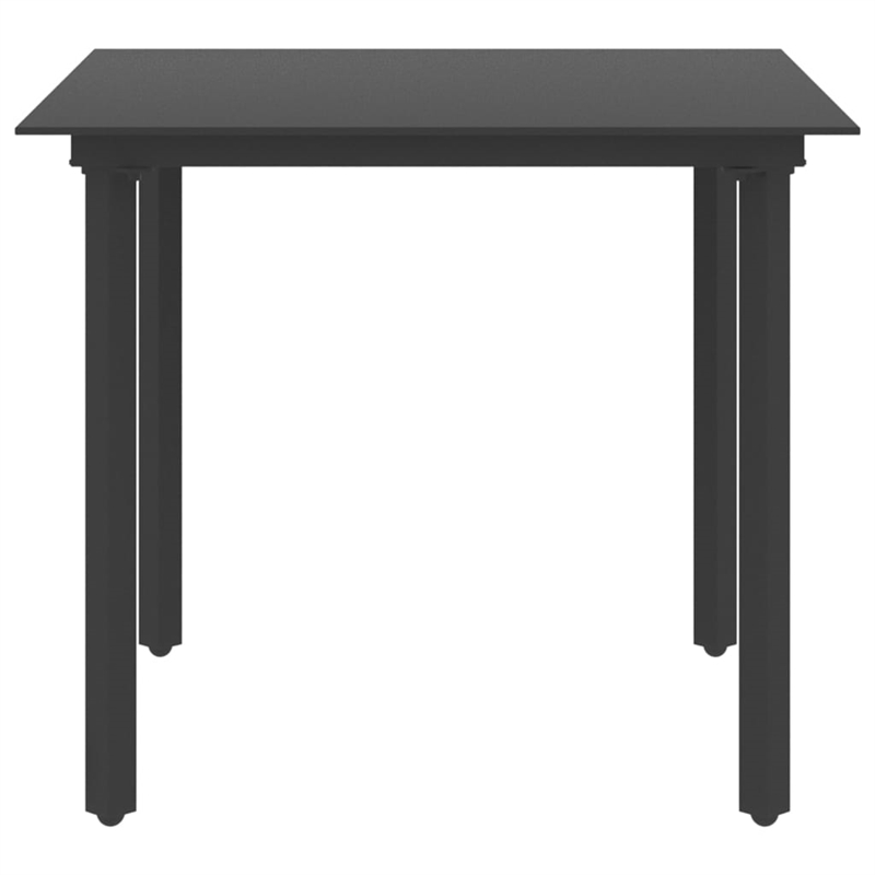 Bowery Hill PVC Rattan/Powder-Coated Steel Standard Dining Set in Black