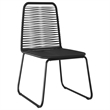 Bowery Hill PVC Rattan/Powder-Coated Steel Standard Dining Set in Black