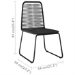 Bowery Hill PVC Rattan/Powder-Coated Steel Standard Dining Set in Black