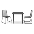 Bowery Hill PVC Rattan/Powder-Coated Steel Standard Dining Set in Black