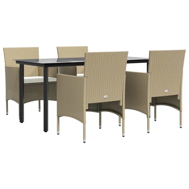 Bowery Hill Contemporary Garden Dining Set in Beige and in Black
