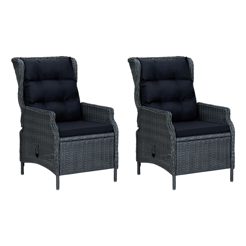 Bowery Hill Contemporary Outdoor Dining Set in Dark Gray/Black