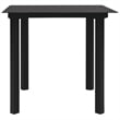 Bowery Hill Poly Rattan/Powder-Coated Steel/Tempered Glass Dining Set in Black