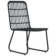 Bowery Hill Poly Rattan/Powder-Coated Steel/Tempered Glass Dining Set in Black