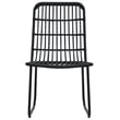 Bowery Hill Poly Rattan/Powder-Coated Steel/Tempered Glass Dining Set in Black