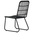Bowery Hill Poly Rattan/Powder-Coated Steel/Tempered Glass Dining Set in Black