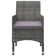 Bowery Hill Solid Acacia Wood Medium Garden Dining Set in Gray