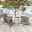 Bowery Hill Contemporary 3 Piece Garden Dining Set in Gray/Brown