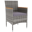 Bowery Hill Contemporary 3 Piece Garden Dining Set in Gray/Brown