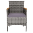 Bowery Hill Contemporary 3 Piece Garden Dining Set in Gray/Brown