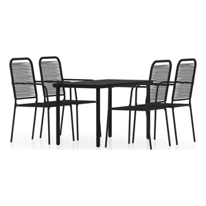 Bowery Hill Powder-Coated Steel Medium Durable Dining Set in Black
