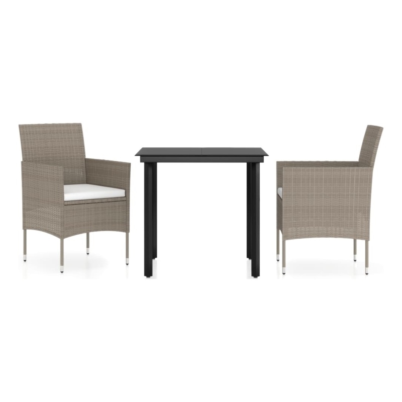Bowery Hill Contemporary Garden Dining Set in Beige and in Black