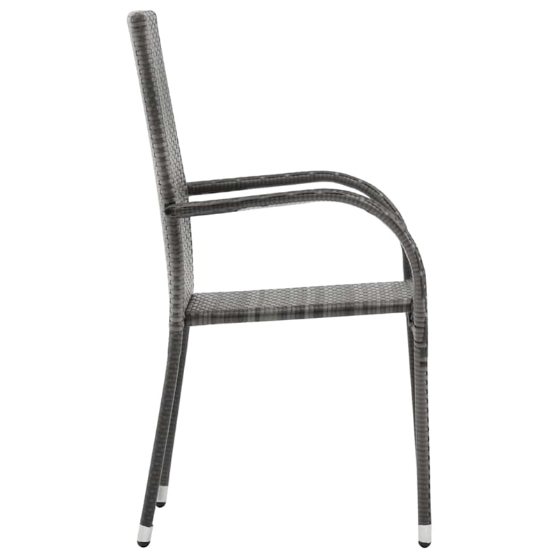 Bowery Hill Contemporary Dining Set Table in Brown/Chair in Gray