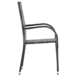 Bowery Hill Contemporary Dining Set Table in Brown/Chair in Gray