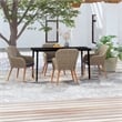 Bowery Hill Contemporary Weather-Resistant Garden Dining Set in Brown