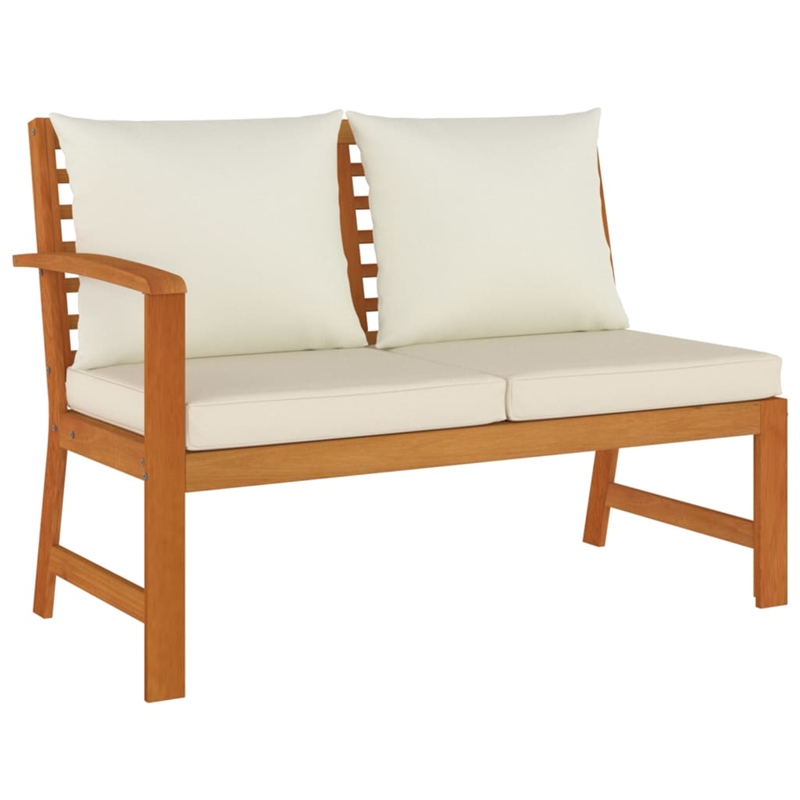 Bowery Hill Contemporary Garden Dining Set Cream White/Natural Wood