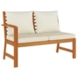 Bowery Hill Contemporary Garden Dining Set Cream White/Natural Wood