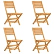 Bowery Hill Teak Wood Medium Foldable Garden Dining Set in Natural