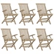 Bowery Hill Solid Teak Wood Medium Foldable Garden Dining Set in Gray