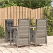 Bowery Hill Contemporary Weather-Resistant 5 Piece Garden Dining Set in Gray