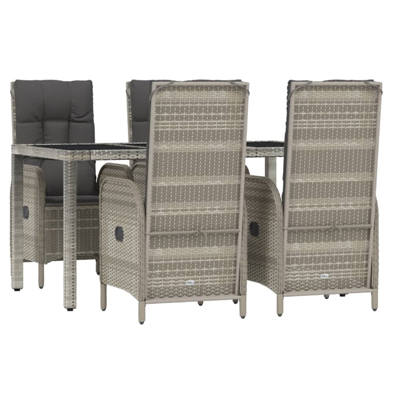 Bowery Hill Contemporary Weather-Resistant 5 Piece Garden Dining Set in Gray
