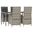 Bowery Hill Contemporary Weather-Resistant 5 Piece Garden Dining Set in Gray