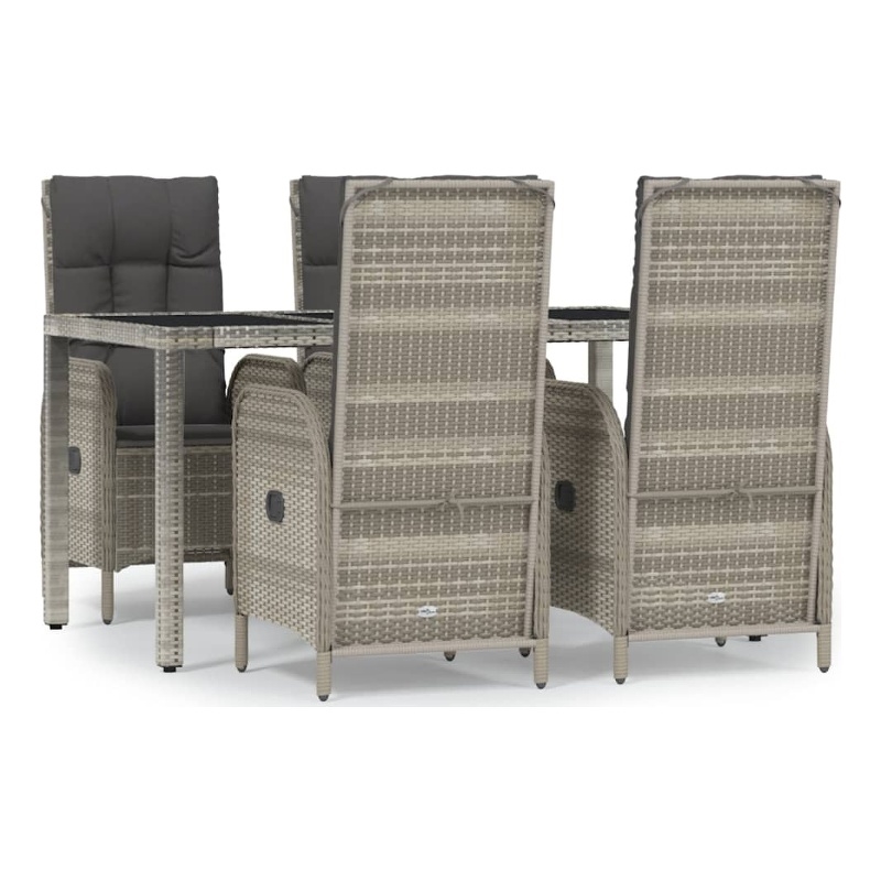 Bowery Hill Contemporary Weather-Resistant 5 Piece Garden Dining Set in Gray