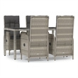 Bowery Hill Contemporary Weather-Resistant 5 Piece Garden Dining Set in Gray