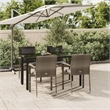 Bowery Hill Contemporary Garden Dining Set in Black and in Gray