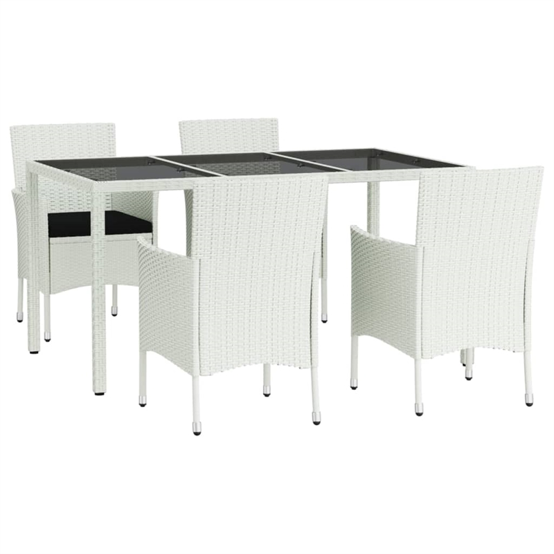Bowery Hill Contemporary Patio Dining Set White/Black - Set of 4