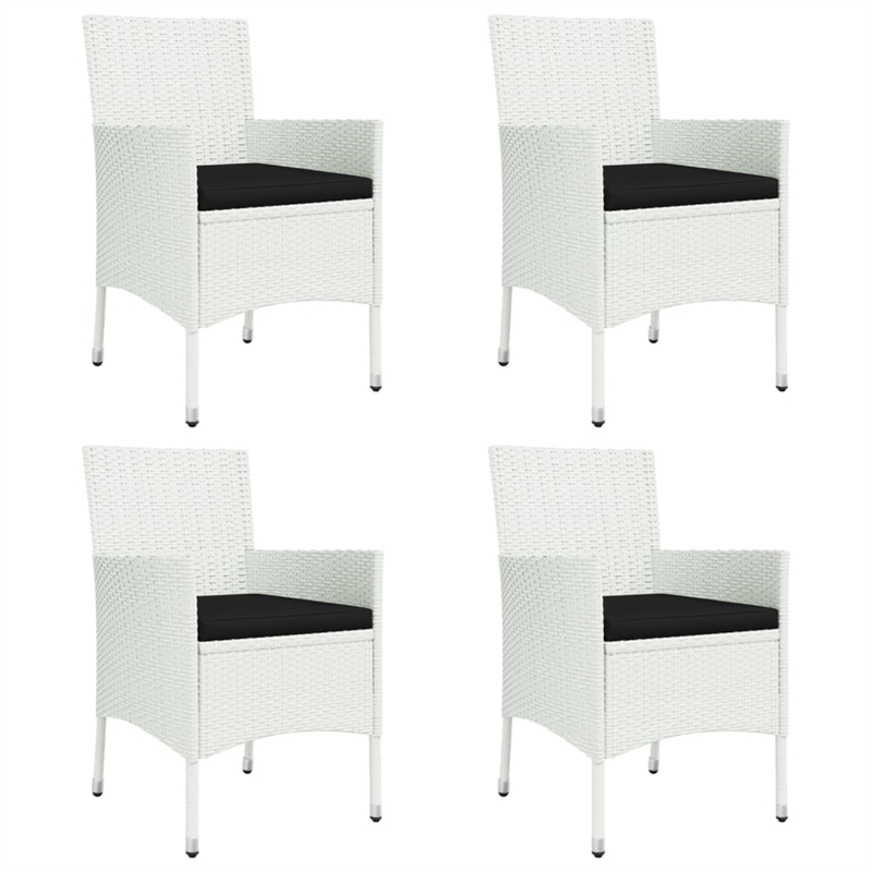Bowery Hill Contemporary Patio Dining Set White/Black - Set of 4