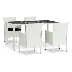 Bowery Hill Contemporary Patio Dining Set White/Black - Set of 4